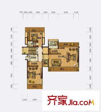 頤和山莊別墅A戶型 二層 11室3廳8衛(wèi)1廚