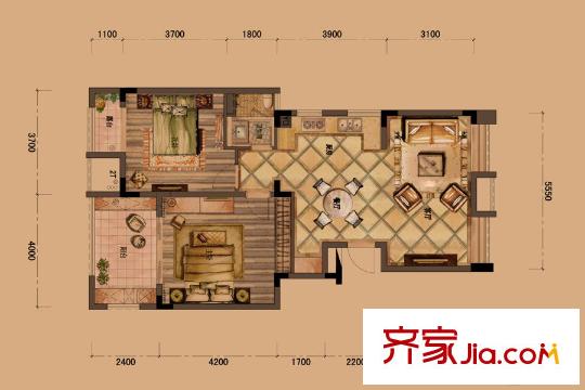 國(guó)貿(mào)仁皇曉廬90平方米
