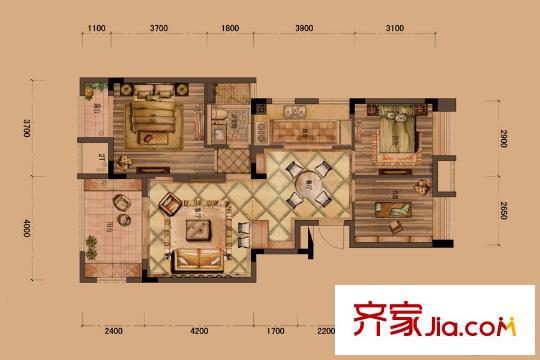 國(guó)貿(mào)仁皇曉廬90平方米
