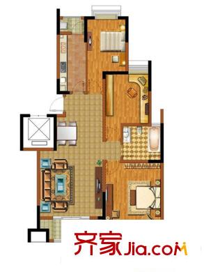 中惠卡麗蘭E戶型 3室2廳1衛(wèi)1廚