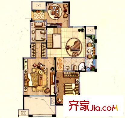 海上灣高層F1奇數(shù)層戶型 4室3廳3衛(wèi)1廚