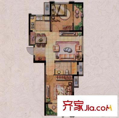農(nóng)房中央公園高層G3戶型（34#） 2室2廳1衛(wèi)1廚