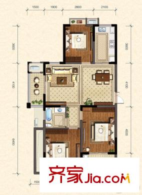 蜀山雅苑A戶型 3室2廳1衛(wèi)1廚