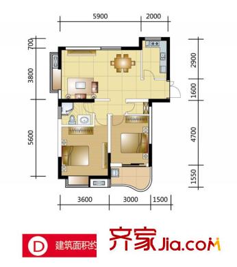 廣宜文苑D戶型 88平方米