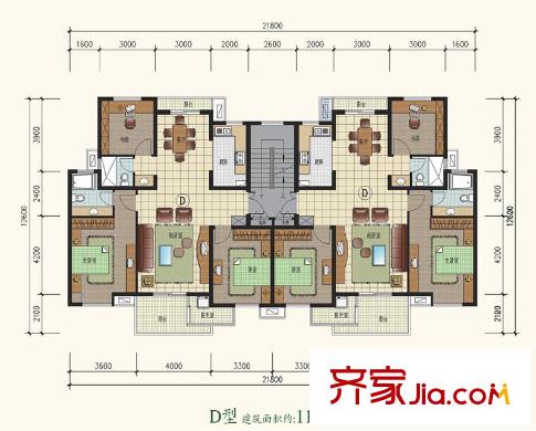 文星花園海棠苑戶型圖D戶型圖 3室2廳2衛(wèi)