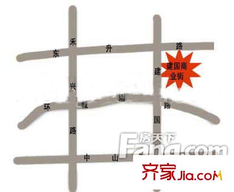 建國商業(yè)街交通圖