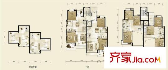 和立馨庭戶型圖疊墅一二層戶型 5室4廳3衛(wèi)
