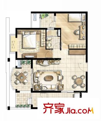 富安御園戶型圖2室2廳1衛(wèi)92.78平米 2室1廳1衛(wèi)1廚
