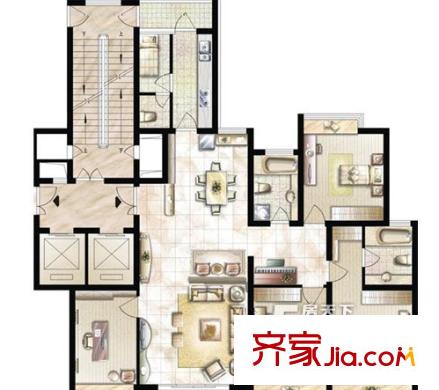 國際?中港城戶型圖戶型圖4室2廳3衛(wèi) 4室2廳3衛(wèi)1廚