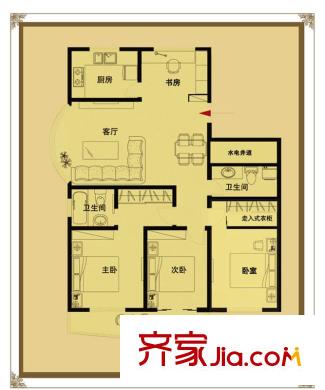 東豪名都戶型圖A戶型 4室2廳2衛(wèi)