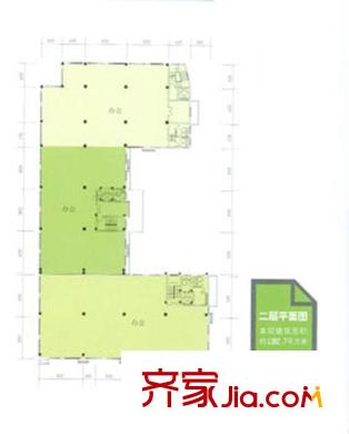 虹泰商務(wù)樓戶型圖商鋪2層三室140平米 3室1廳1衛(wèi)