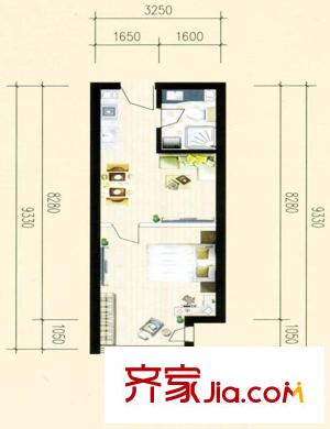 風(fēng)清云都戶型圖三期E戶型圖 1室1廳1衛(wèi)