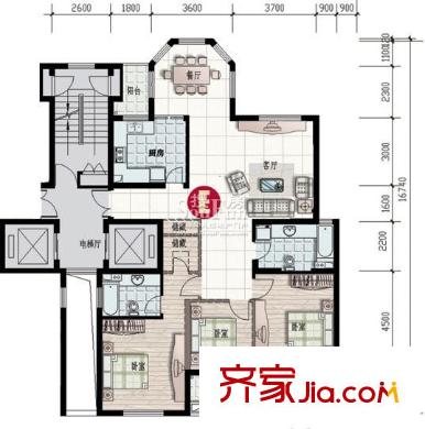 金都佳苑戶型圖戶型圖 3室2廳2衛(wèi)1廚