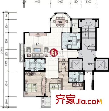 金都佳苑戶型圖戶型圖 3室2廳2衛(wèi)2廚