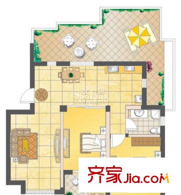 水榭花都戶型圖戶型圖 2室1廳1衛(wèi)1廚