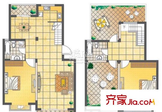 水榭花都戶型圖戶型圖 1室1廳1衛(wèi)1廚