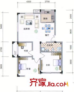 河坊人家戶型圖清輝堂戶型圖 3室2廳2衛(wèi)