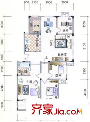 河坊人家戶型圖銘雅堂戶型圖 4室2廳2衛(wèi)