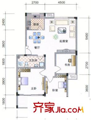 河坊人家戶型圖清友堂戶型圖 3室2廳2衛(wèi)