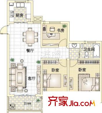 百盛花園 戶型圖F