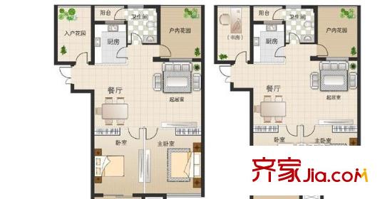秀州?楓華園戶型圖戶型圖2室2廳1衛(wèi) 2室2廳1衛(wèi)1廚