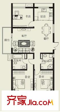 翰林府第戶型圖戶型圖3室2廳2衛(wèi) 3室2廳2衛(wèi)1廚