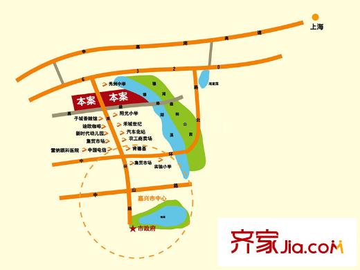 中楠?穆溪左岸 湖院區(qū)位圖