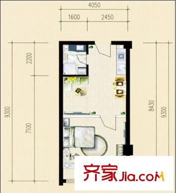 風(fēng)清云都戶型圖三期C戶型圖 1室1廳1衛(wèi)