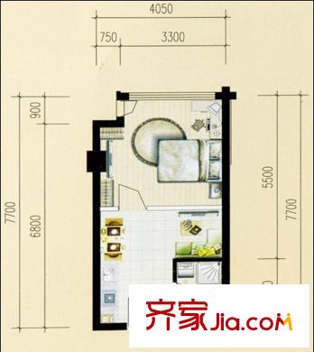 風(fēng)清云都戶型圖三期D戶型圖 1室1廳1衛(wèi)