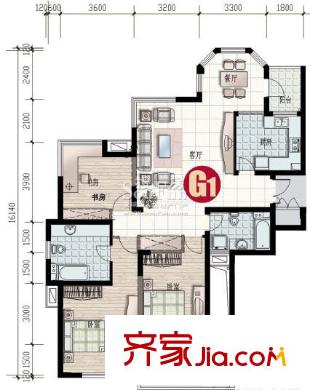 金都佳苑戶型圖戶型圖 3室1廳1衛(wèi)1廚
