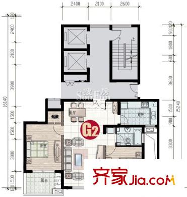 金都佳苑戶型圖戶型圖 2室1廳1衛(wèi)1廚