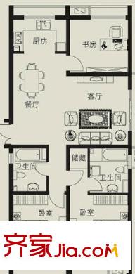 翰林府第戶型圖戶型圖3室2廳2衛(wèi) 3室2廳2衛(wèi)1廚