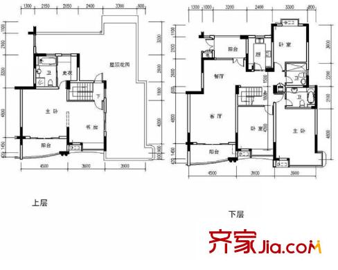 皇都花苑戶型圖5―1101戶型圖 5室2廳3衛(wèi)