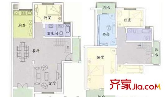 天城園林居戶型圖戶型圖5室2廳2衛(wèi) 5室2廳2衛(wèi)1廚