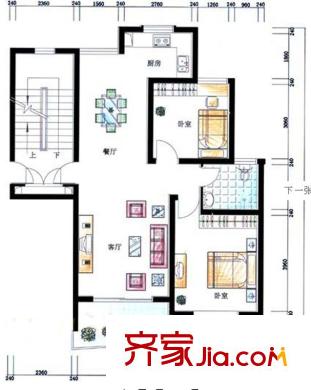 紫溪花園戶型圖90平方米2室2廳1衛(wèi) 2室2廳1衛(wèi)1廚