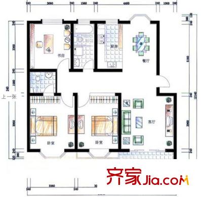 紫溪花園戶型圖114平方米3室2廳2衛(wèi) 3室2廳2衛(wèi)
