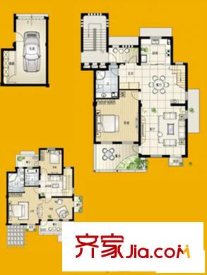 秀州咖爾花園戶(hù)型圖H戶(hù)型 3室3廳3衛(wèi)