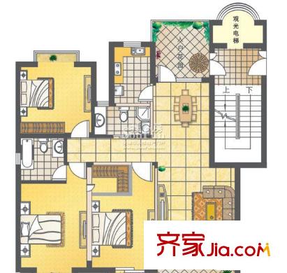 水榭花都戶型圖戶型圖 3室1廳1衛(wèi)1廚