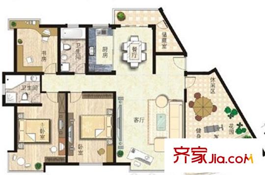 禾城?世紀花園戶型圖戶型圖4室2廳2衛(wèi) 4室2廳2衛(wèi)1廚