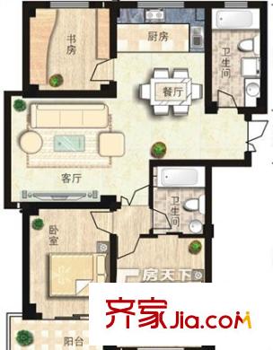 禾城?世紀花園戶型圖戶型圖3室2廳2衛(wèi) 3室2廳2衛(wèi)1廚