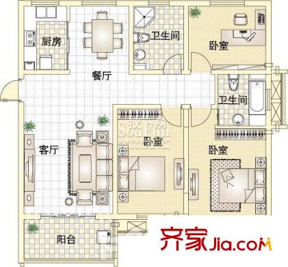百盛花園 戶型圖D