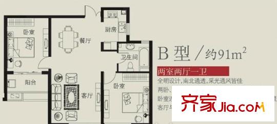 翰林府第戶型圖戶型圖2室2廳1衛(wèi) 2室2廳1衛(wèi)1廚