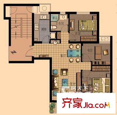 金都九月洋房朗軒戶型圖戶型圖3室2廳1衛(wèi) 3室2廳1衛(wèi)1廚