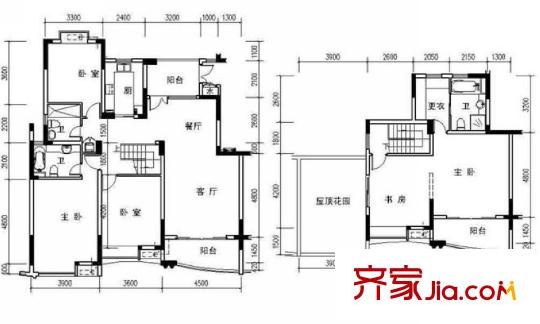 皇都花苑戶型圖5―1104戶型圖 5室2廳3衛(wèi)