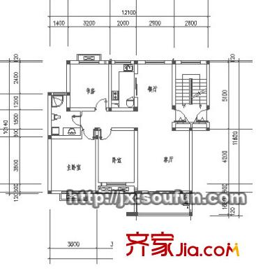 藍(lán)天嘉苑戶(hù)型圖31幢6層4號(hào) 3室2廳1衛(wèi)1廚
