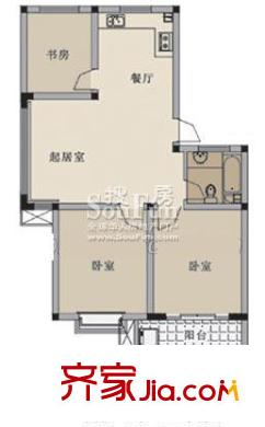 綠溪玫瑰園戶型圖玫瑰園 戶型圖E 3室1廳1衛(wèi)1廚