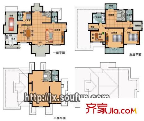 綠溪玫瑰園戶型圖獨(dú)立別墅 5室3廳5衛(wèi)1廚