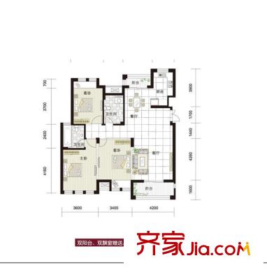 皇馬公寓E5#7#10#14#戶型  3室2廳2衛(wèi)