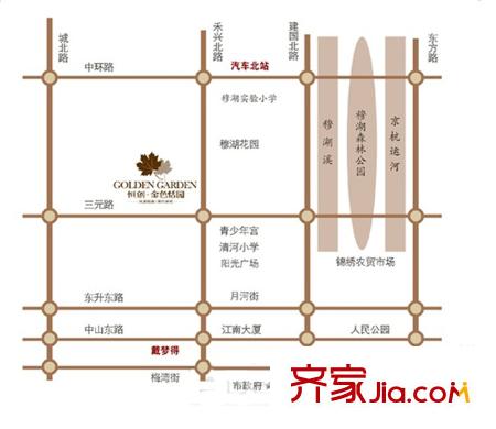 恒創(chuàng)金色恬園交通圖