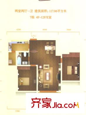 國際中港城7棟4-12F/ E室 2室2廳1衛(wèi)1廚